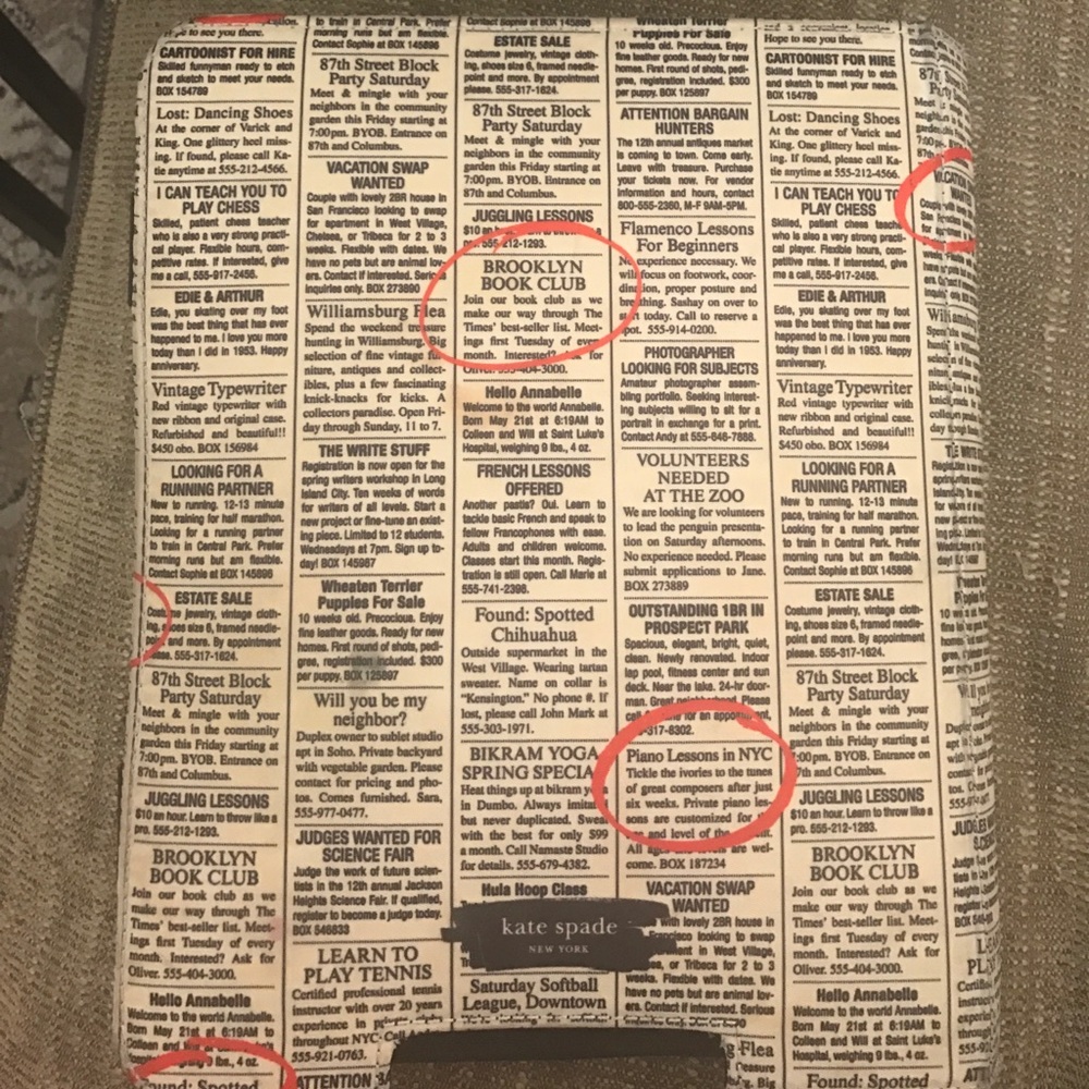 Kate spade newspaper iPad 1st edition case