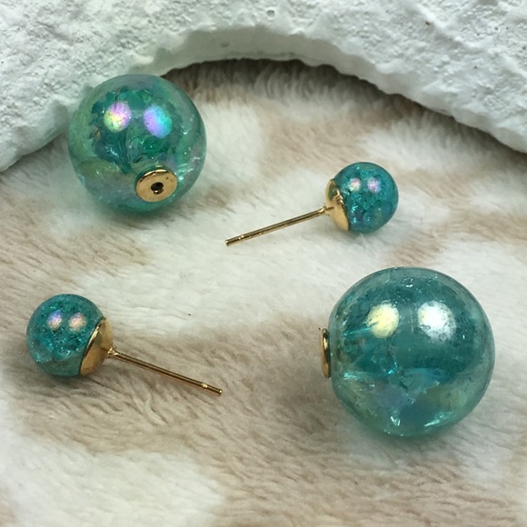 Blue  Double Stud Earrings  PRICE IS FIRM - Picture 2 of 8