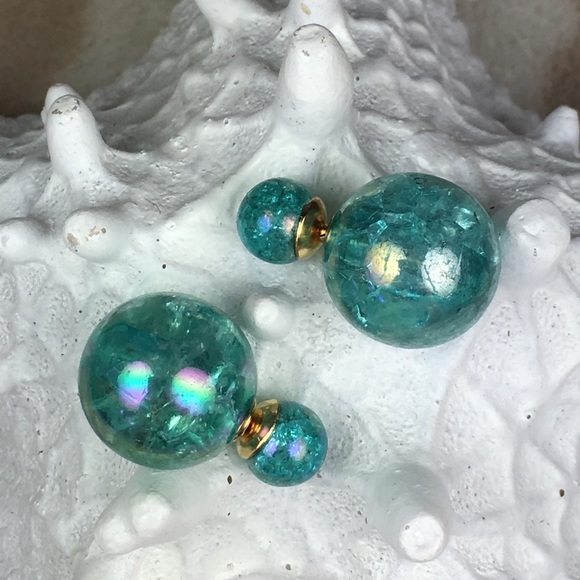 Blue  Double Stud Earrings  PRICE IS FIRM - Picture 5 of 8