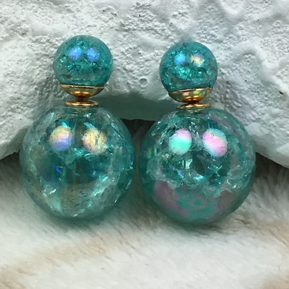 Blue  Double Stud Earrings  PRICE IS FIRM - Picture 3 of 8