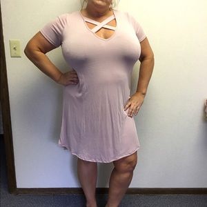 Dusty Lavender Criss Cross Dress  NWT 2X 3X