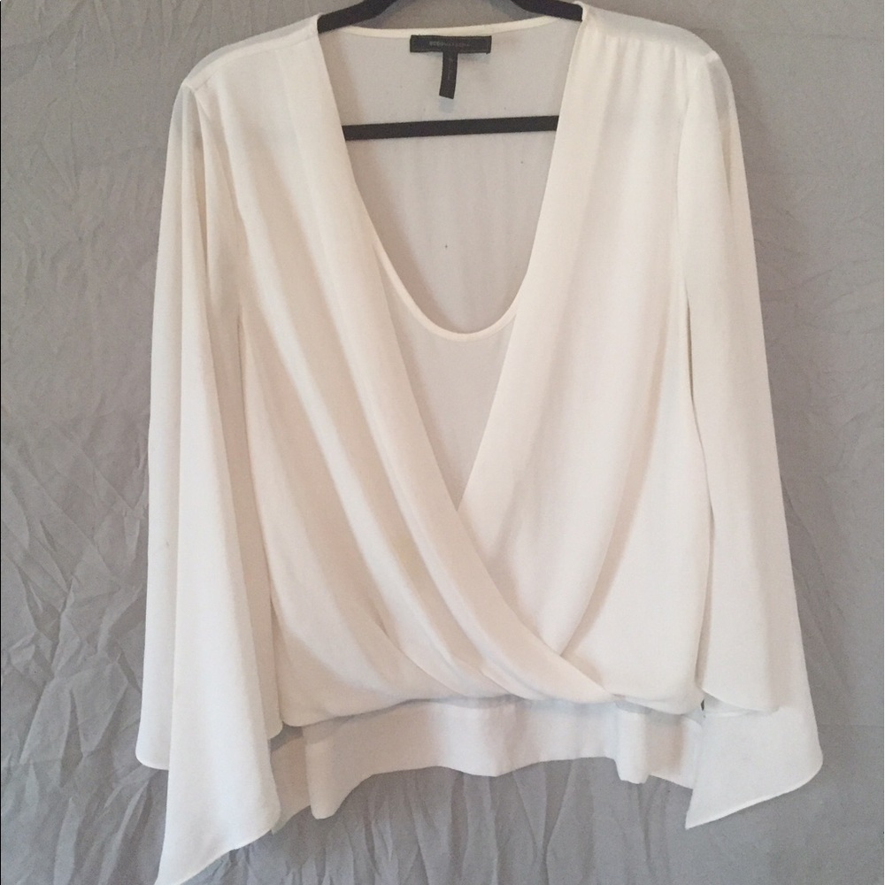 White flowy BCBG MaxAzria top