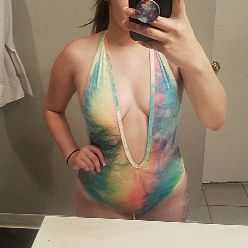 Tie dye rave bodysuit