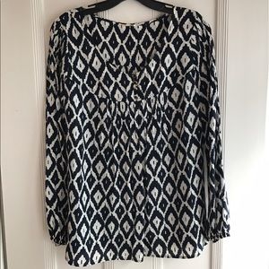 Shoshanna navy & white blouse. Size 8