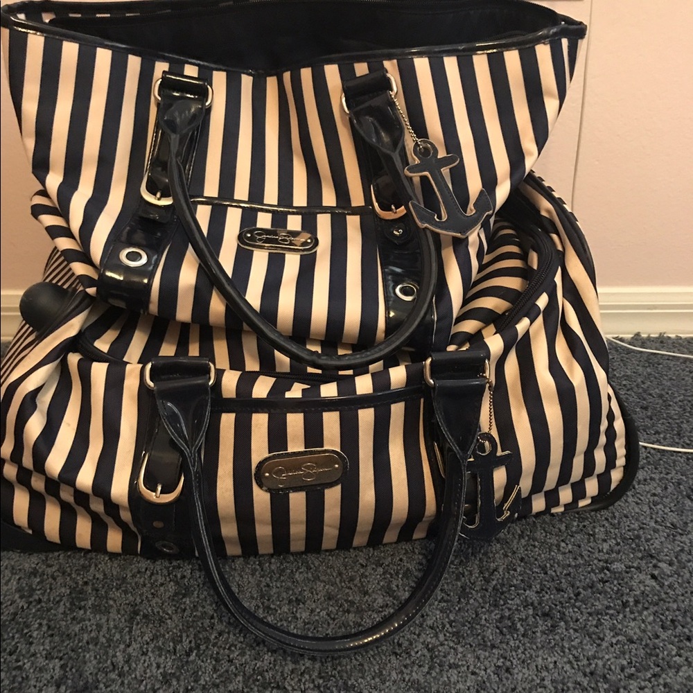 Large rolling duffle with matching large tote