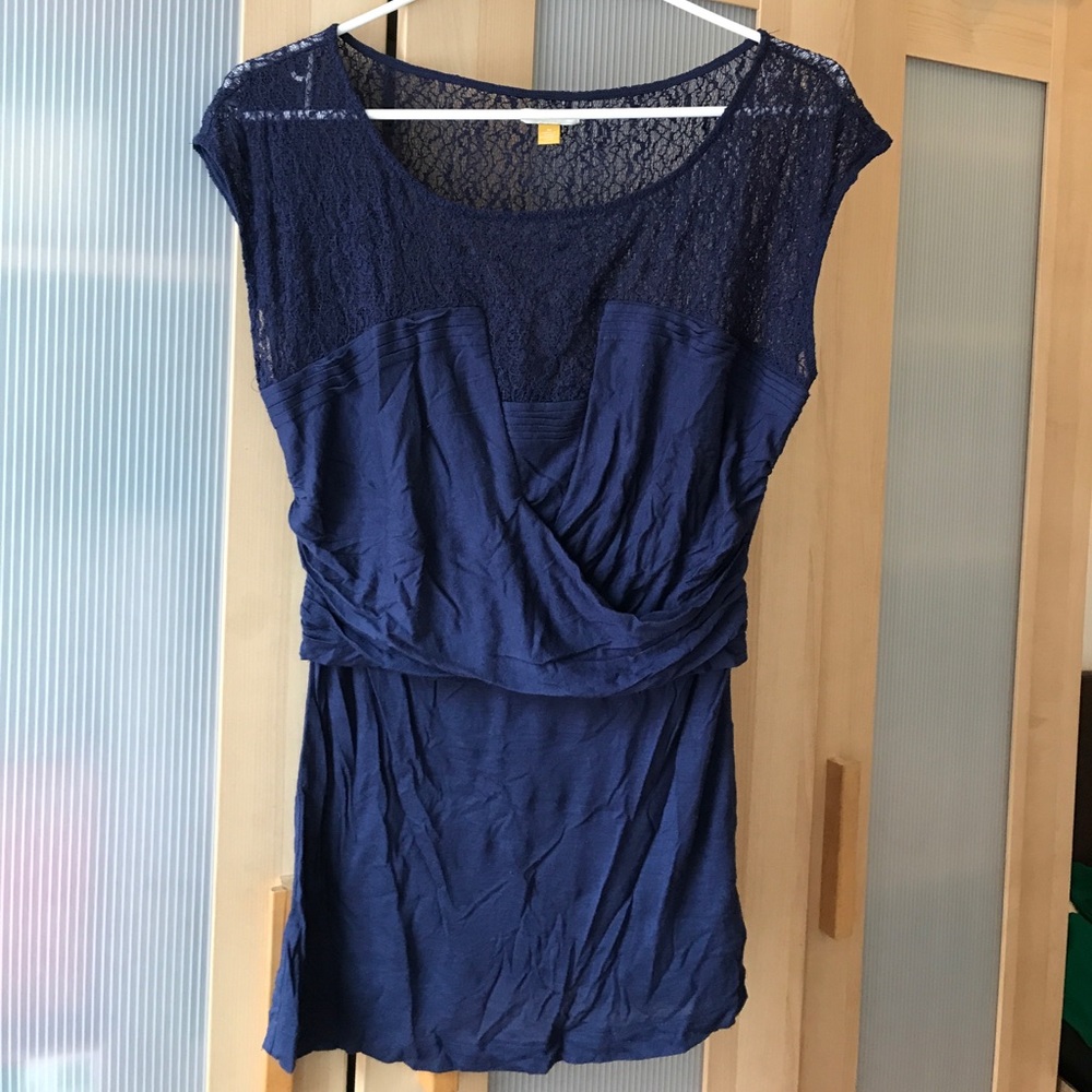 Leifsdottir Navy Lace shirt