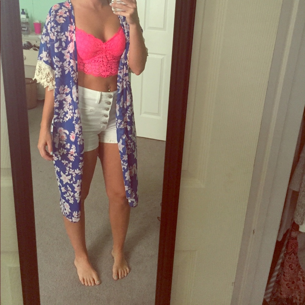 Floral print kimono