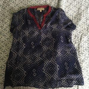 Navy blue and burgundy shirt