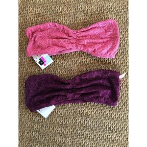 2 NEW VS PINK BANDEAUS