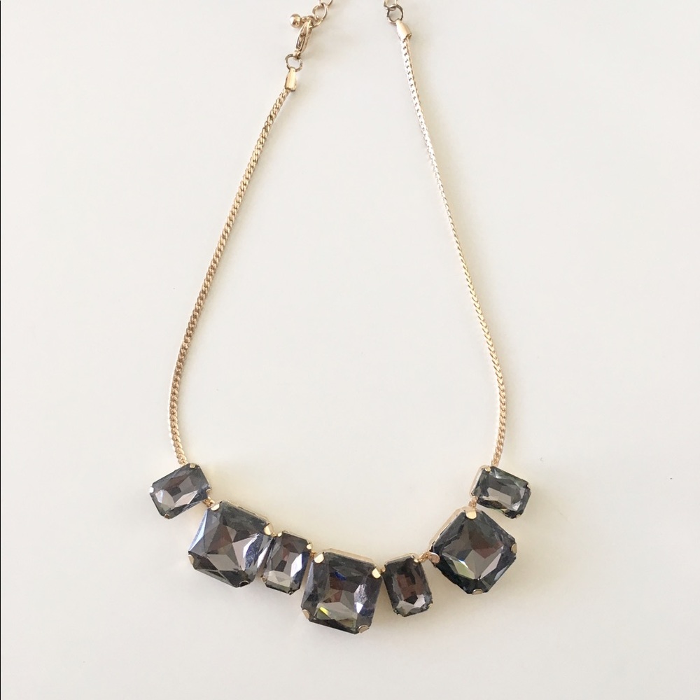 Charcoal and Gold Statement Necklace - Picture 3 of 3