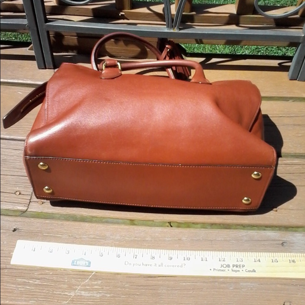 Coach Premium Chestnut Brown Leather Doctors Handbag Top Handle Brass Hardware - Picture 5 of 7