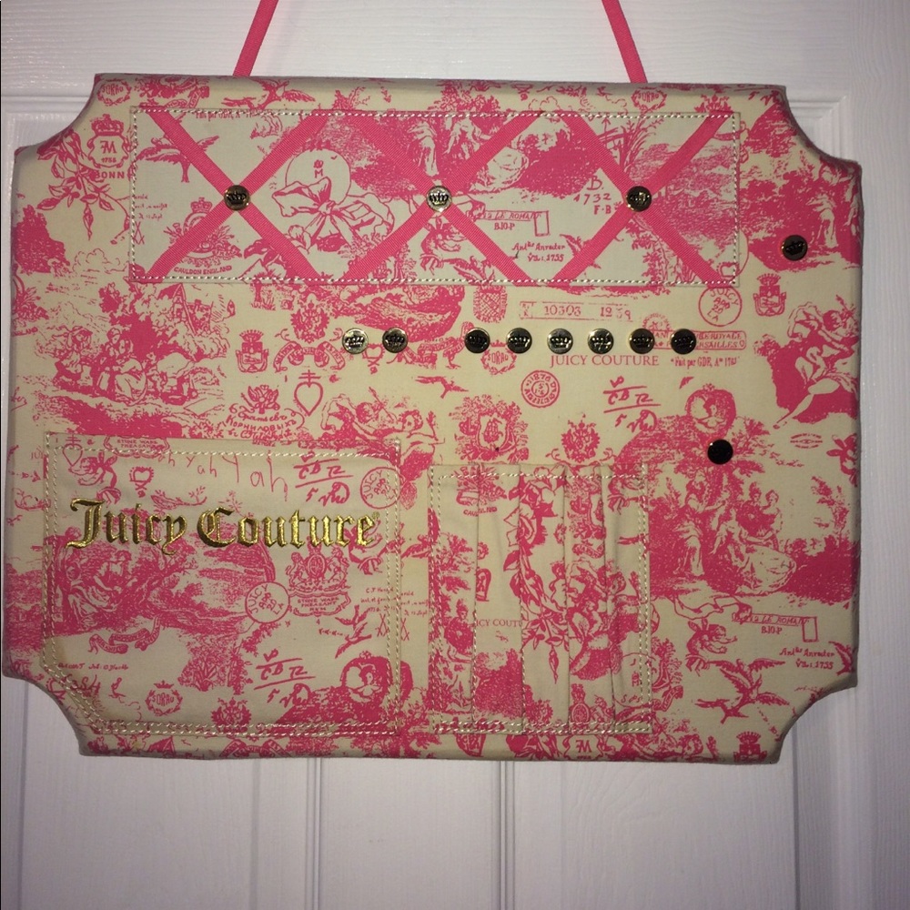 Juicy Couture Toile Organizer Pin Board w/Pockets