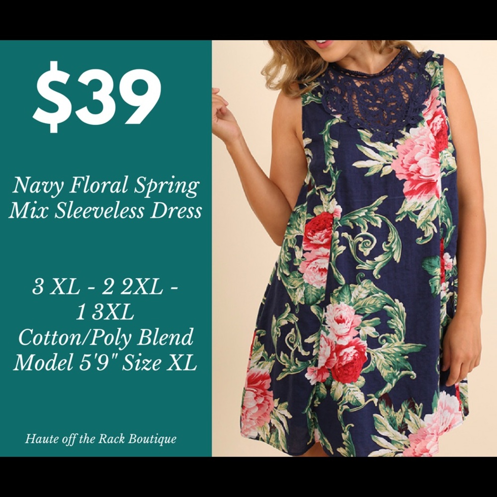Plus Size Navy Floral Dress