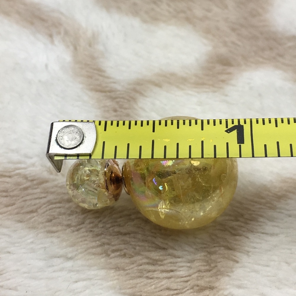 Yellow Double Stud Earrings - Picture 6 of 8