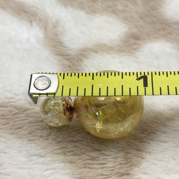 Yellow Double Stud Earrings - Picture 6 of 8