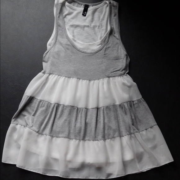 ING Grey/White Flow Tank Top - Picture 1 of 4