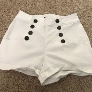 White high waisted shorts