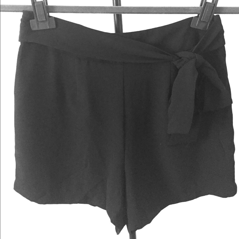 Black high wasted dress shorts