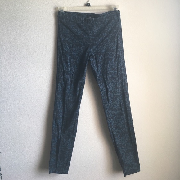 H&M twill black and blue ankle cropped pants - Picture 1 of 4