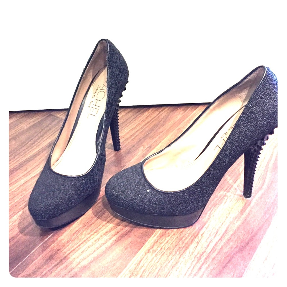 Rachel Roy black beaded pumps with 4 inch heel