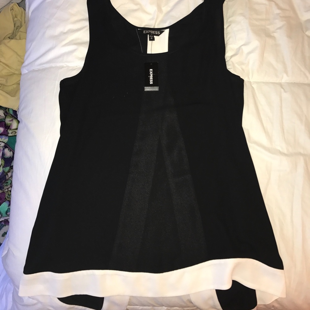 Express sheer tank top with open back