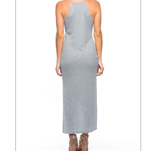 🔹LAST ONE 🔹Gray Knotted Front Maxi Dress - Picture 5 of 7