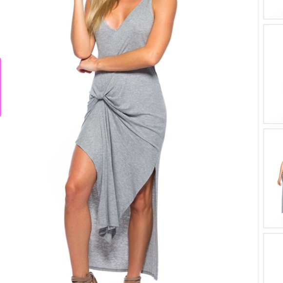 🔹LAST ONE 🔹Gray Knotted Front Maxi Dress - Picture 2 of 7