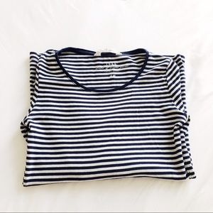 Navy and White Striped Top