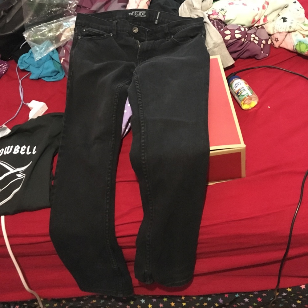 Rude Black Denim Skinny Jeans