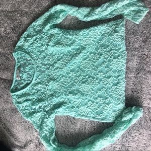 Hollister Turquoise lace crop top