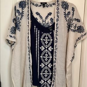 NWOT Torrid Embroidered Tank & Kimono - Size 1