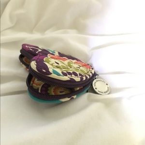 Vera Bradley Plum Crazy Heart-shaped Coin Purse