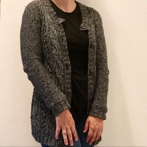 Old Navy Grey Button-Up Cozy Sweater