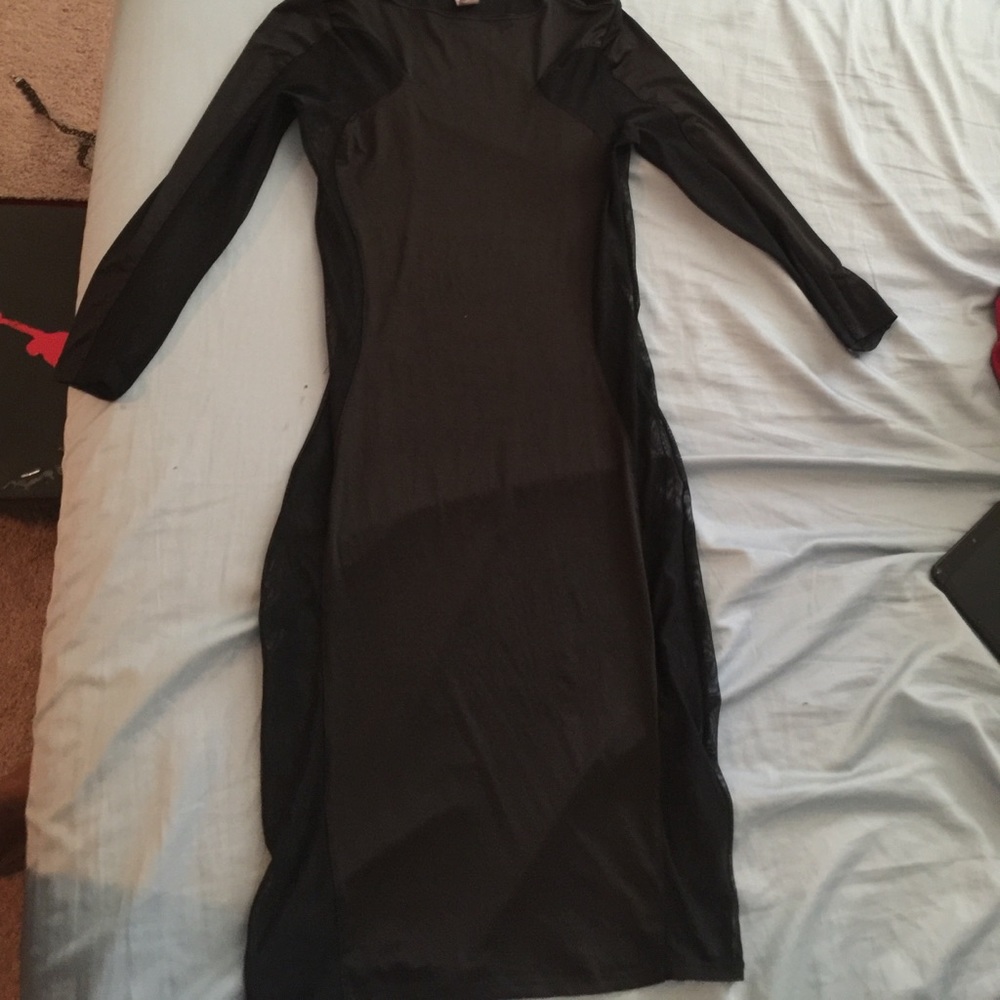 Black see through side dress