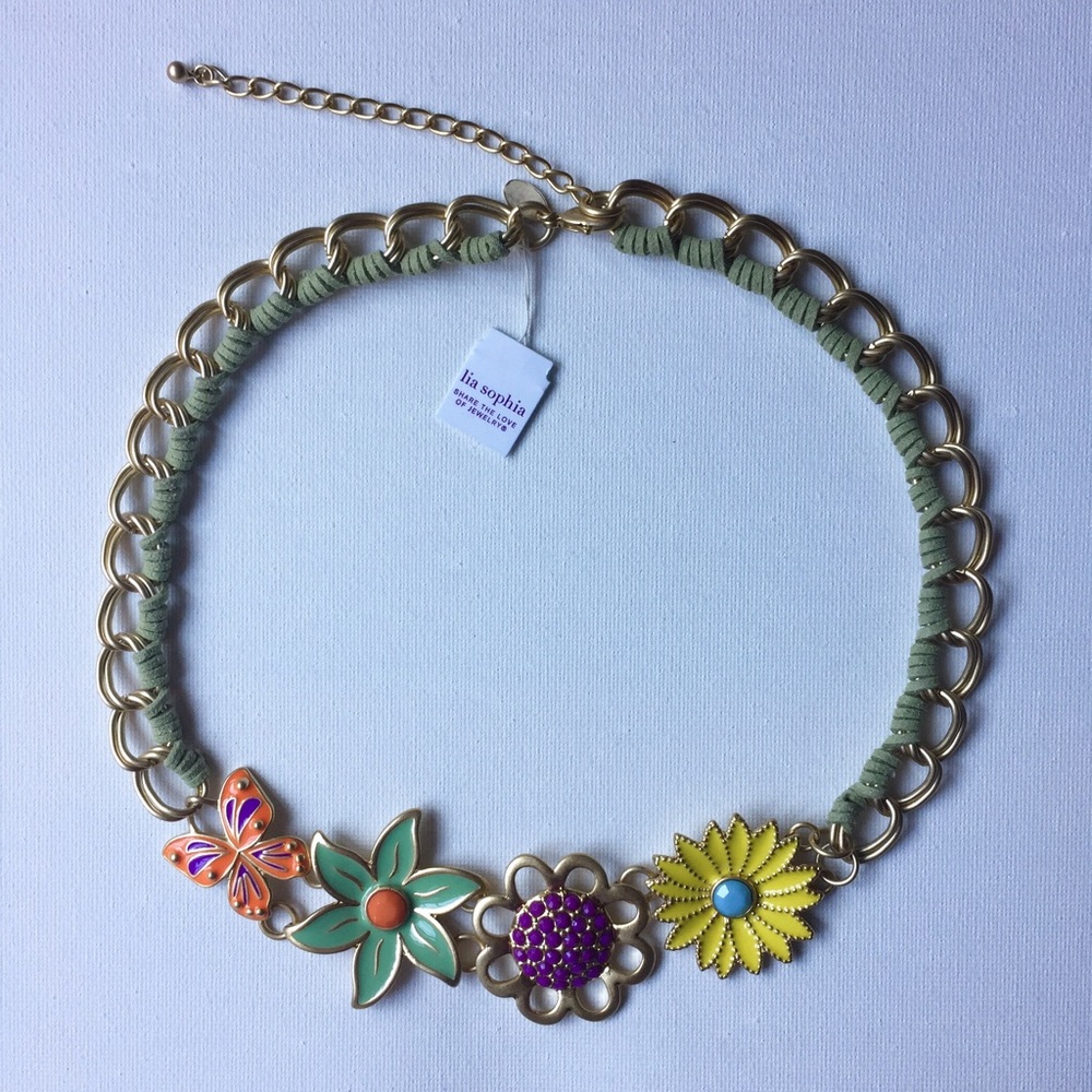 Lia Sophia Flower Statement Choker Necklace