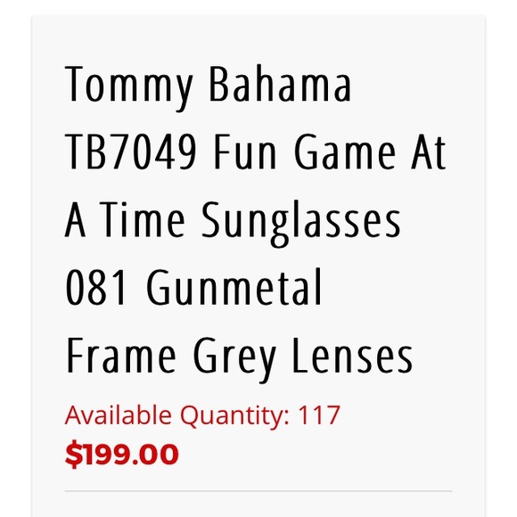 Tommy Bahama Sunglasses TB7049 081 $199 main image 4