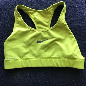 Neon Nike dri-fit sports bra