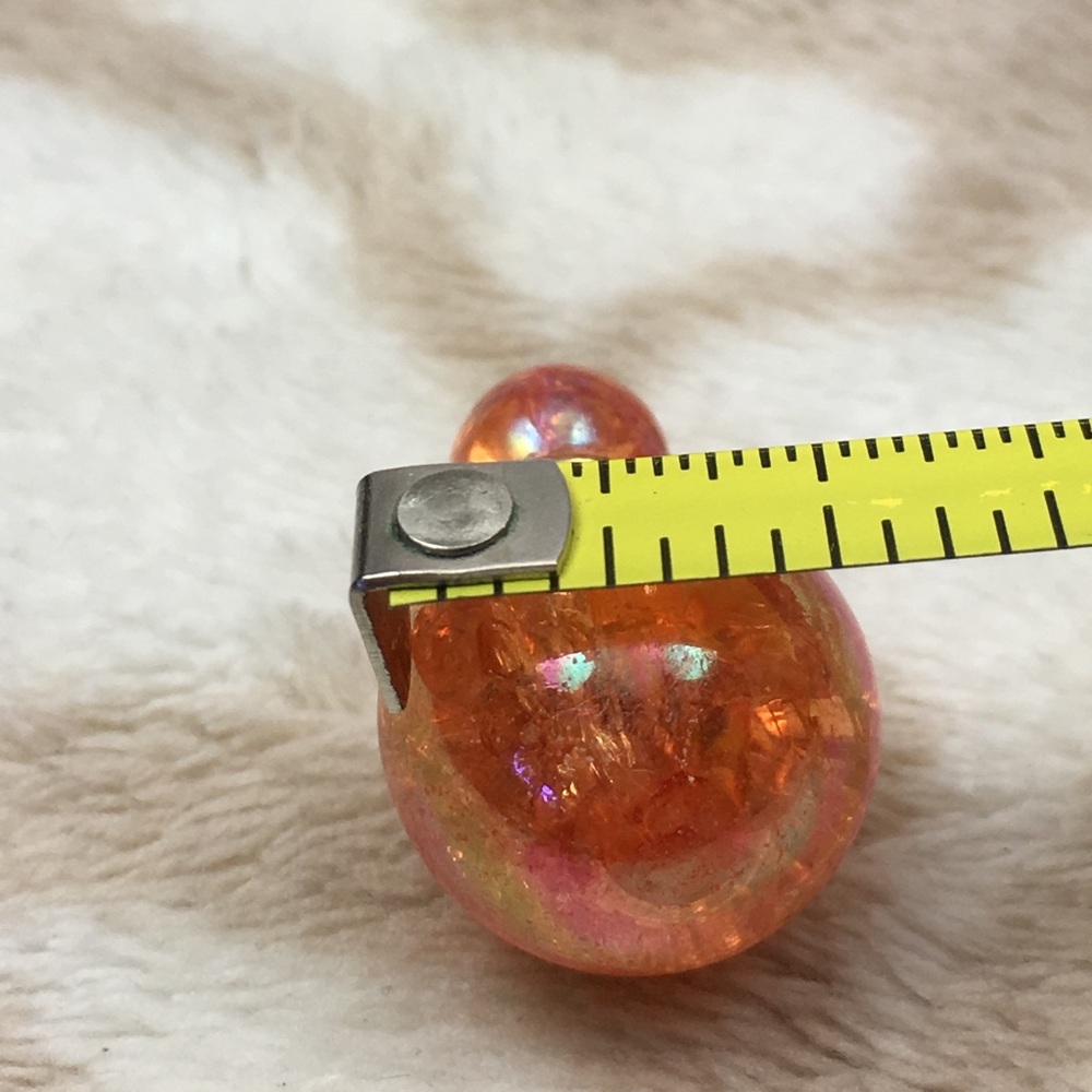 Orange Double Stud Earrings Halloween - Picture 6 of 7