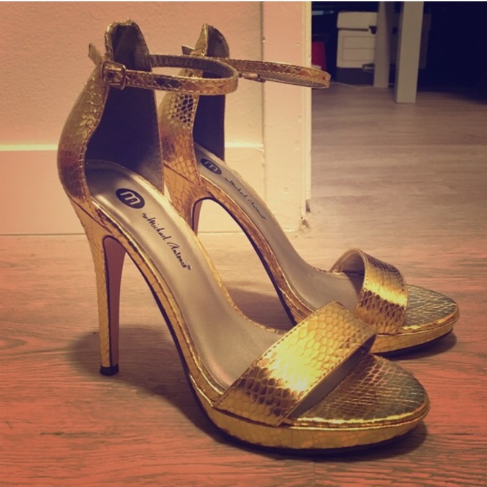 Bright gold heels