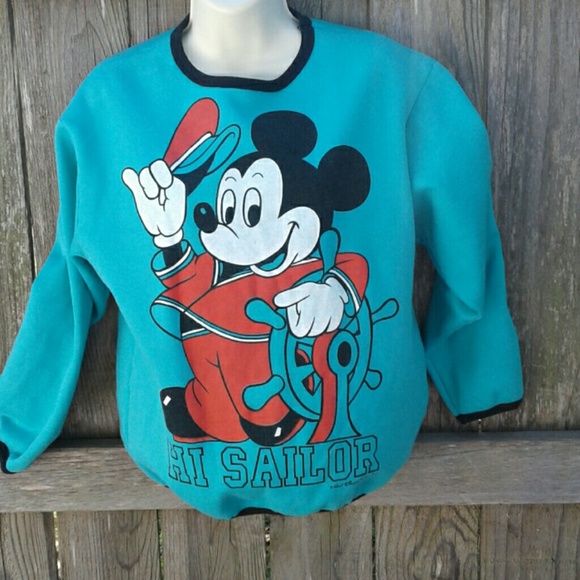 WALT DISNEY PRODUCTIONS Tops - VINTAGE MICKEY HI SAILOR, BYE SAILOR SWEAT SHIRT