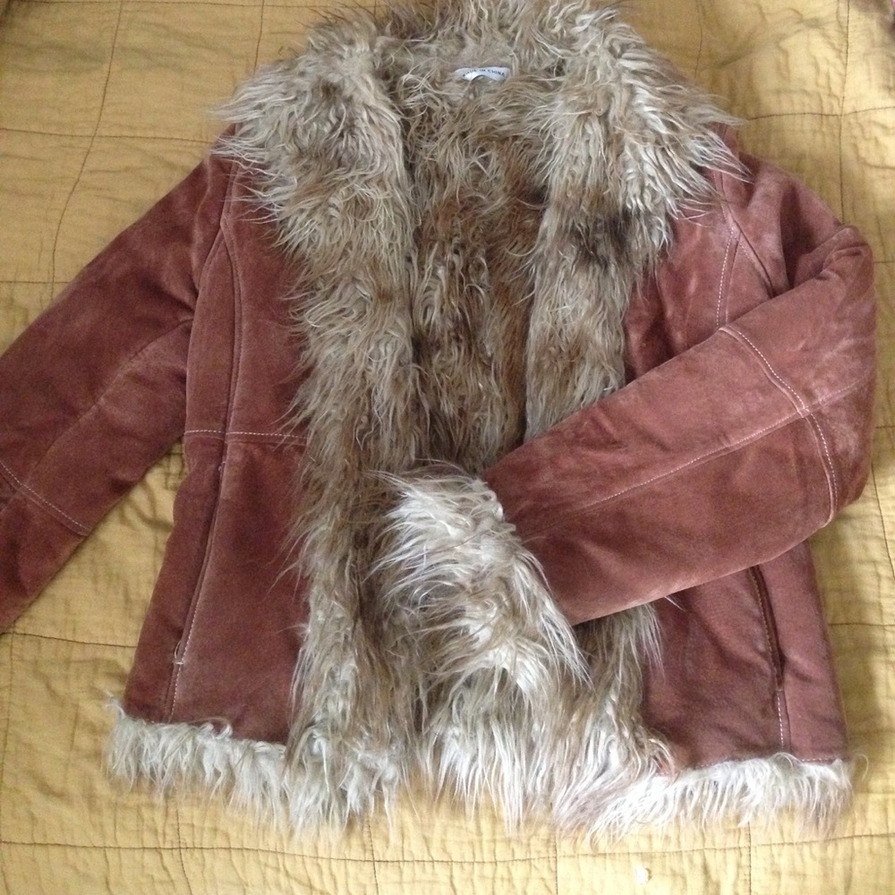 Vintage Leather & Faux Fur Jacket