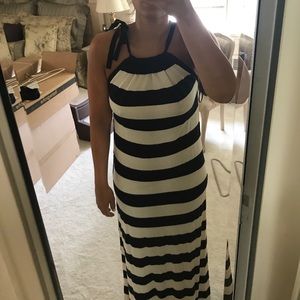 NWT Michael Kors Maxi Dress Navy & off white sz XS