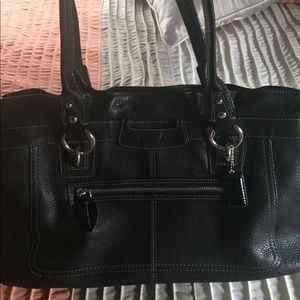 Black leather Coach purse