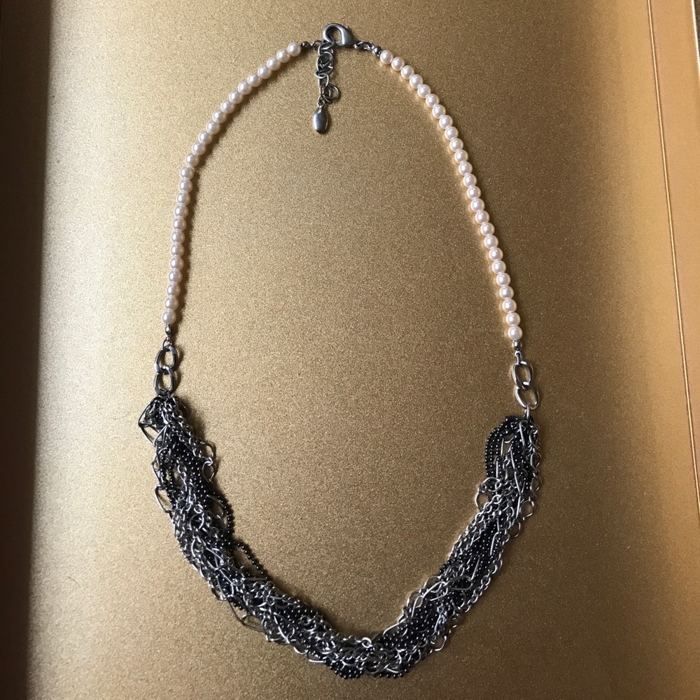 Pearl and mixed chain necklace from Guess