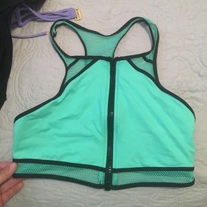 Super cute and trendy Becca zip up bikini top