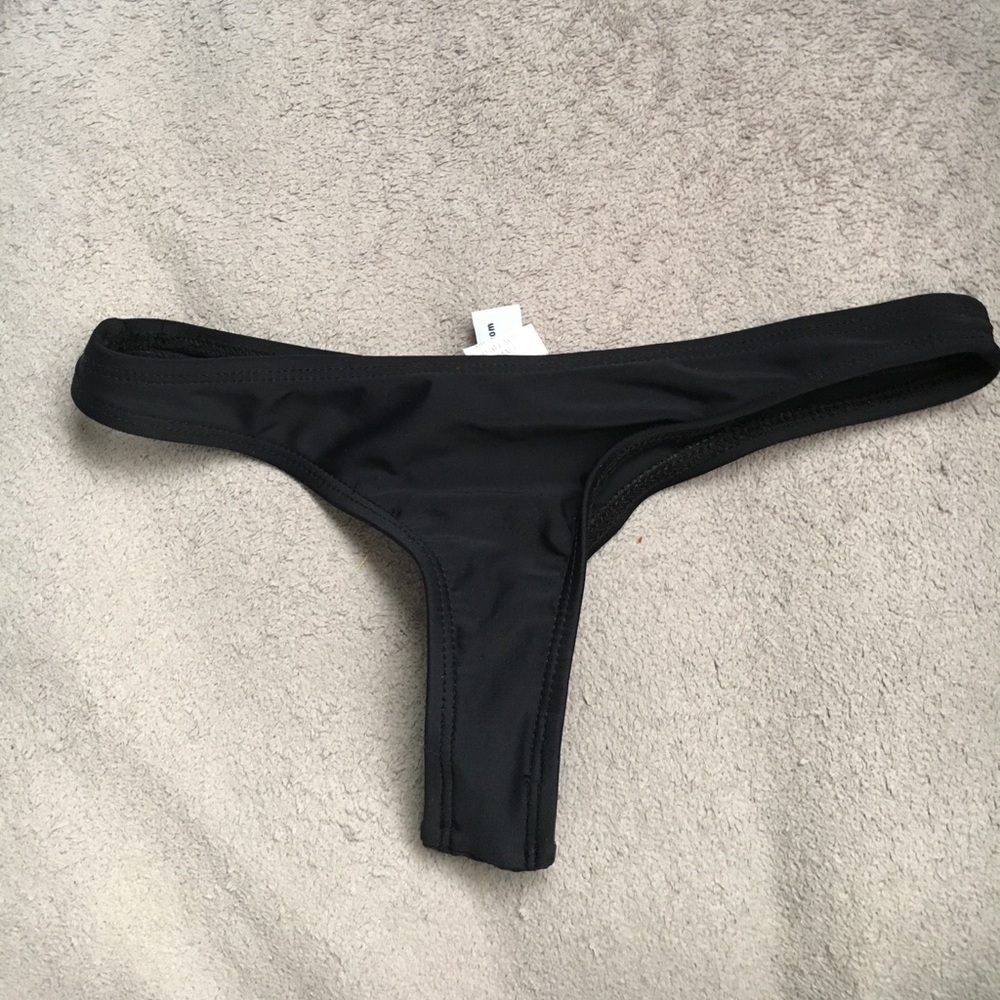 Black thong bikini bottoms