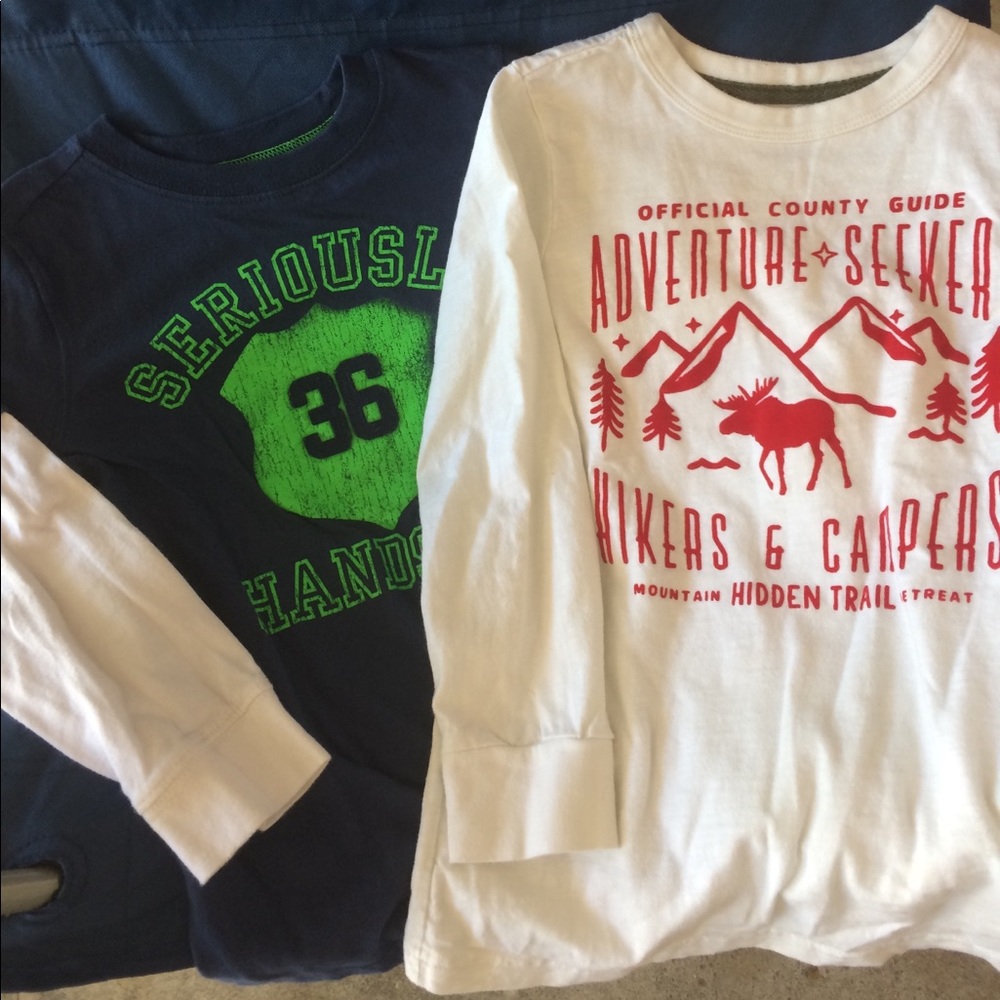 2  Carter's boys long sleeve shirts Sz 7