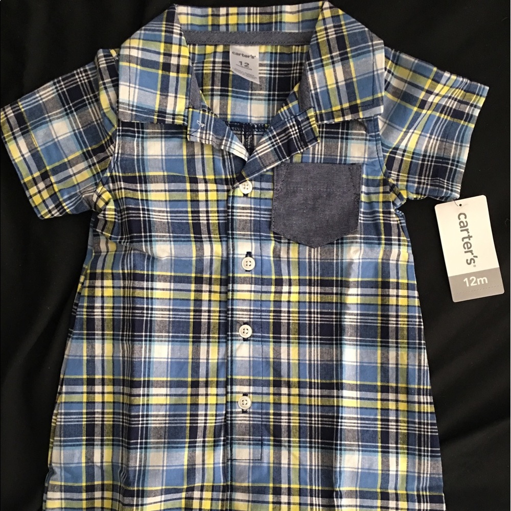 NWT Plaid Carter's Romper