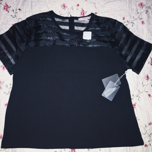 💣NWT Forever 21 black meshed sleeves T-shirt 💣 - Picture 2 of 7