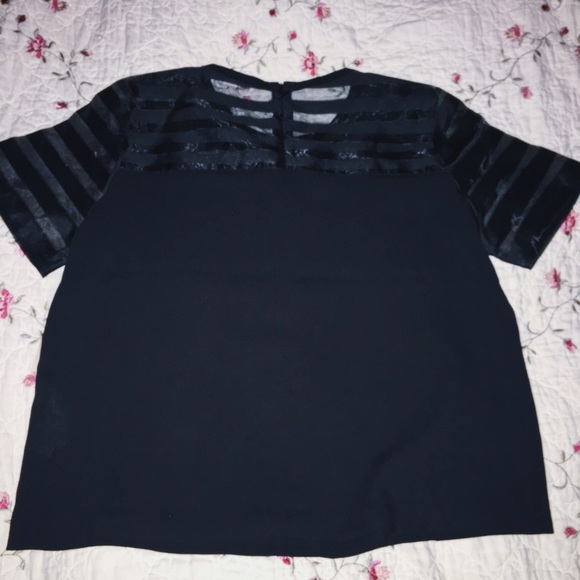 💣NWT Forever 21 black meshed sleeves T-shirt 💣 - Picture 5 of 7